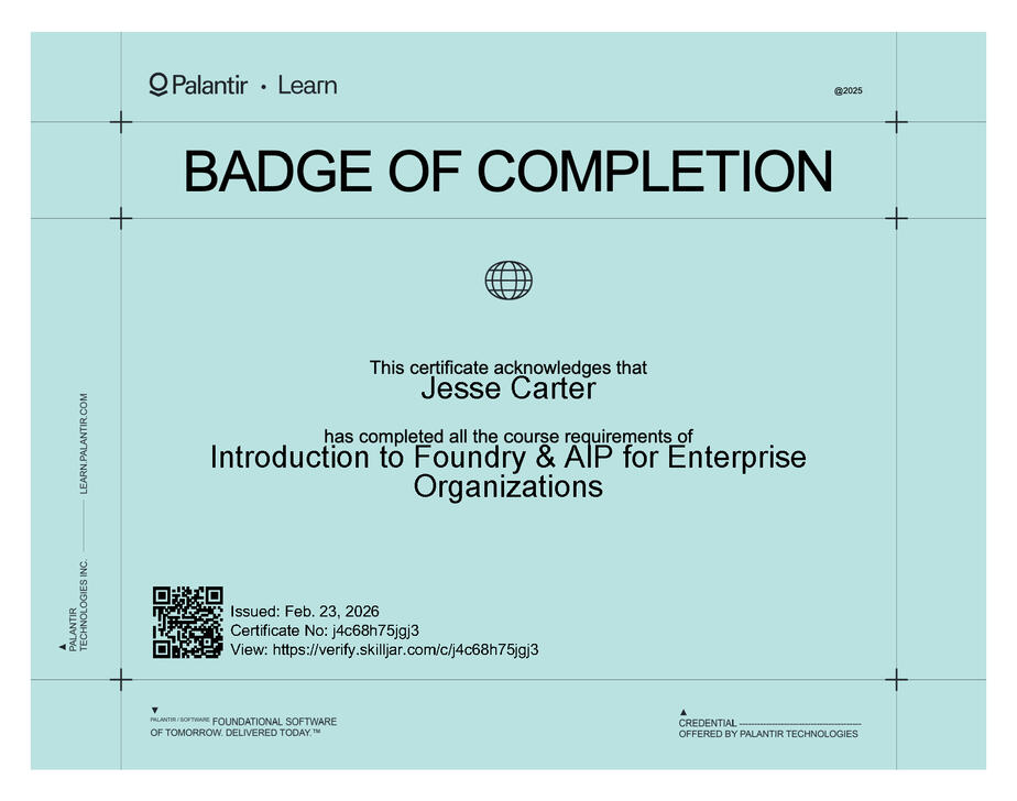 Palantir Certificate